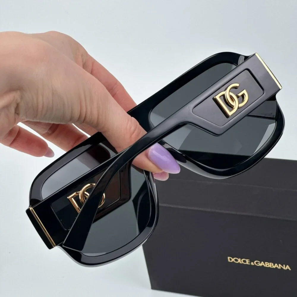 D&G DG4401 501/87 BRAND NEW Sunglasses Black Dark Grey Square Unisex